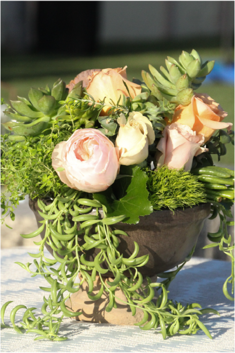Event Floral Design Succulent And Coral Roses