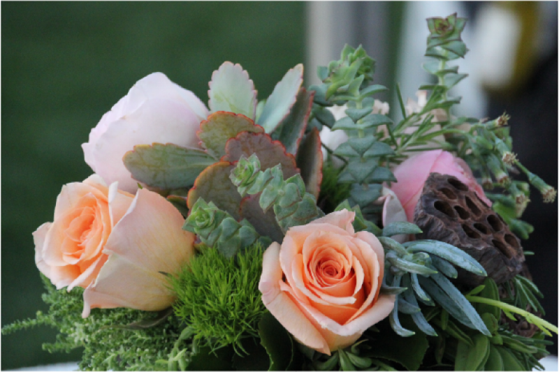 Event Floral Design Succulents And Pink Roses