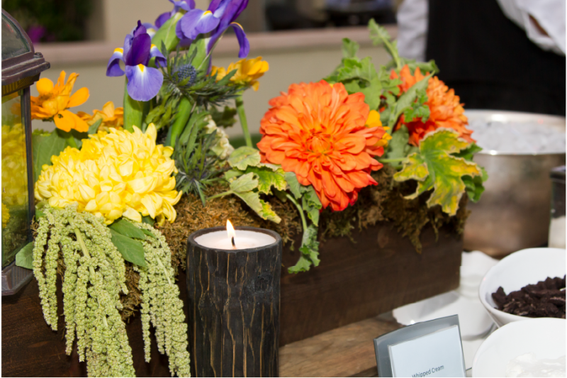 Event Floral Design Wood Candle