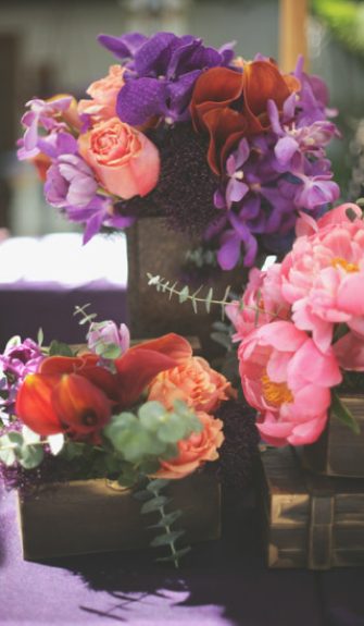 Event-Floral-Design-Purple-and-Pink-Treasure-Chest